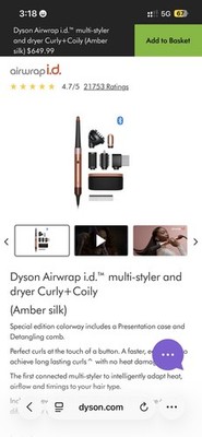 Dyson Airwrap id Multi-Styler Curly Coily NEW SEALED BOX  Amber Silk AUTHENTIC