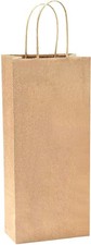 50 Pcs Kraft Paper Bags Wine Gift Bags with Handles for Wine Retail Party Favor