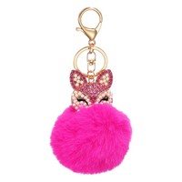 FüR Ball Pom Pom SchlüSselanhäNger, PlüSchig Niedlicher Rucksack Charm, Rosarot