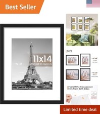 11x14 Picture Frame, Display Pictures 8x10 with Mat or 11x14 Without Mat, Wal...
