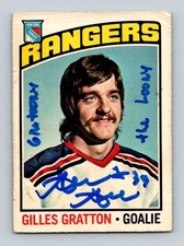 Gilles Gratton Authentic Autographed 1976-77 O-Pee-Chee Hockey RC Rookie Card. rookie card picture