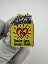 Nursing Assistants - Tender Care, Always There Yellow Enamel Lapel Pin