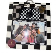 NEW Kensie Disposable Camera Mini Photo Book Set Black White Checkerboard 27