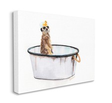 Meerkat Bath White Tin Tub, Design by Jennifer Redstreake Canvas 24 x 30