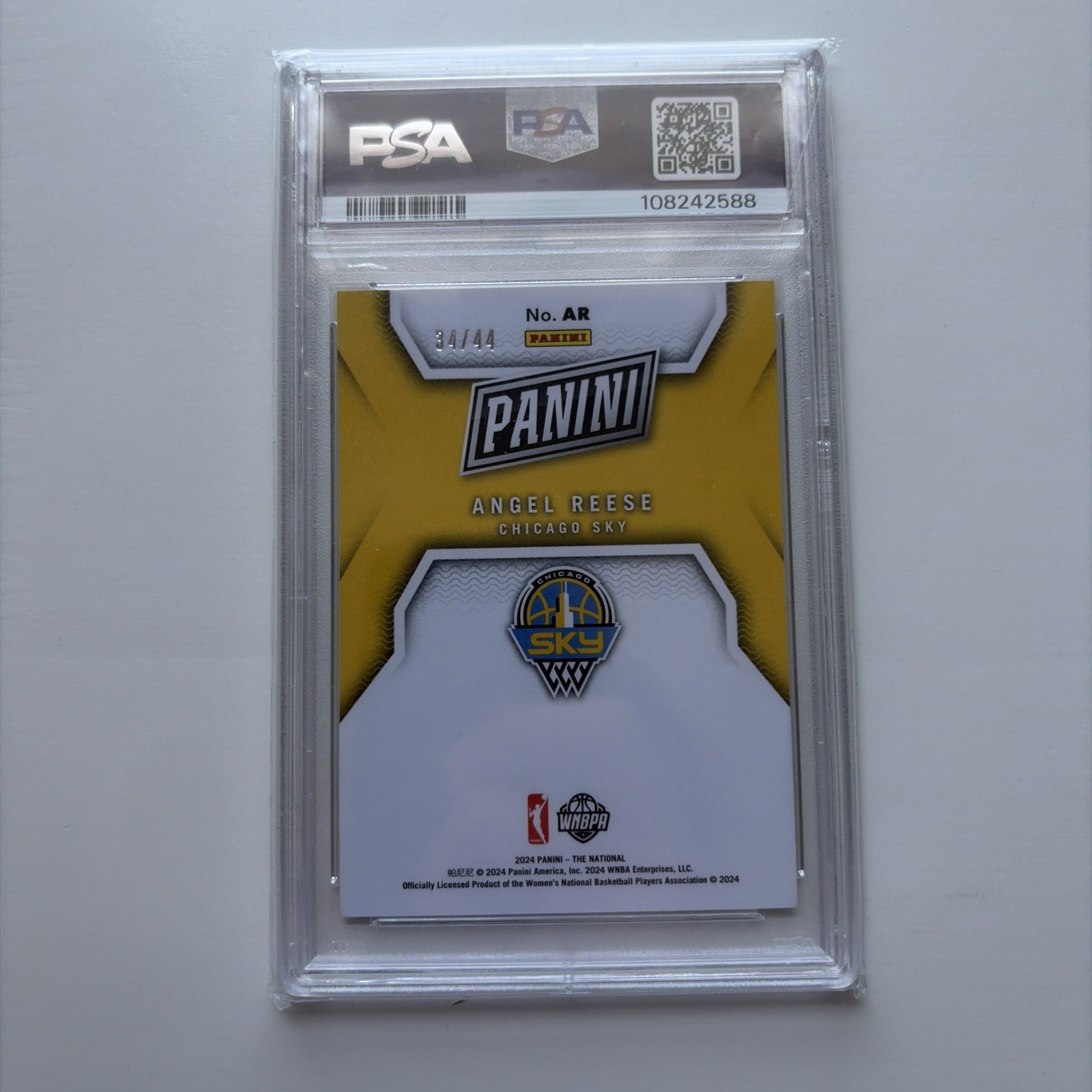 2024 Panini National VIP Angel Reese #AR Rookie Holo /44 PSA 8 view 2