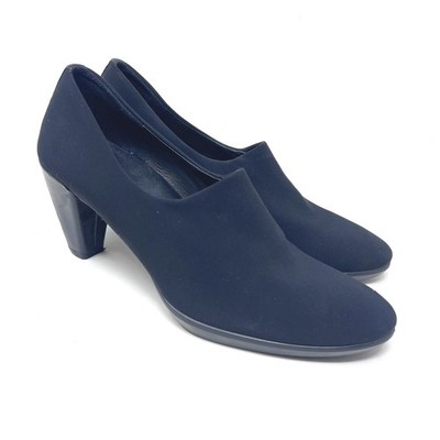 ECCO Shape 55 Plateau Pumps Women 39 / 9 Black Stretch Fabric Comfort Block Heel