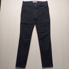 Devon Agatha Bolois Men's Skinny-Cut Jeans Black 34X32 Made In USA Double-Snap