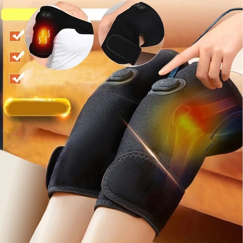 Orthèse d'épaule électrique chauffante USB noire et masseur de genou à vibration