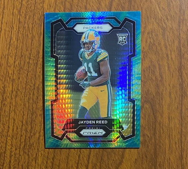 2023 Panini Prizm #334 Jayden Reed Rookie Green Hyper Prizm /175 Color Match