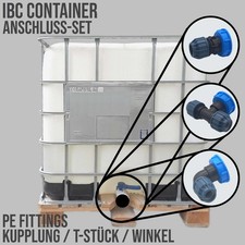 IBC Container Adapter Übergang PE PP Winkel Kupplung T-Stück Rohr DVGW S60x6