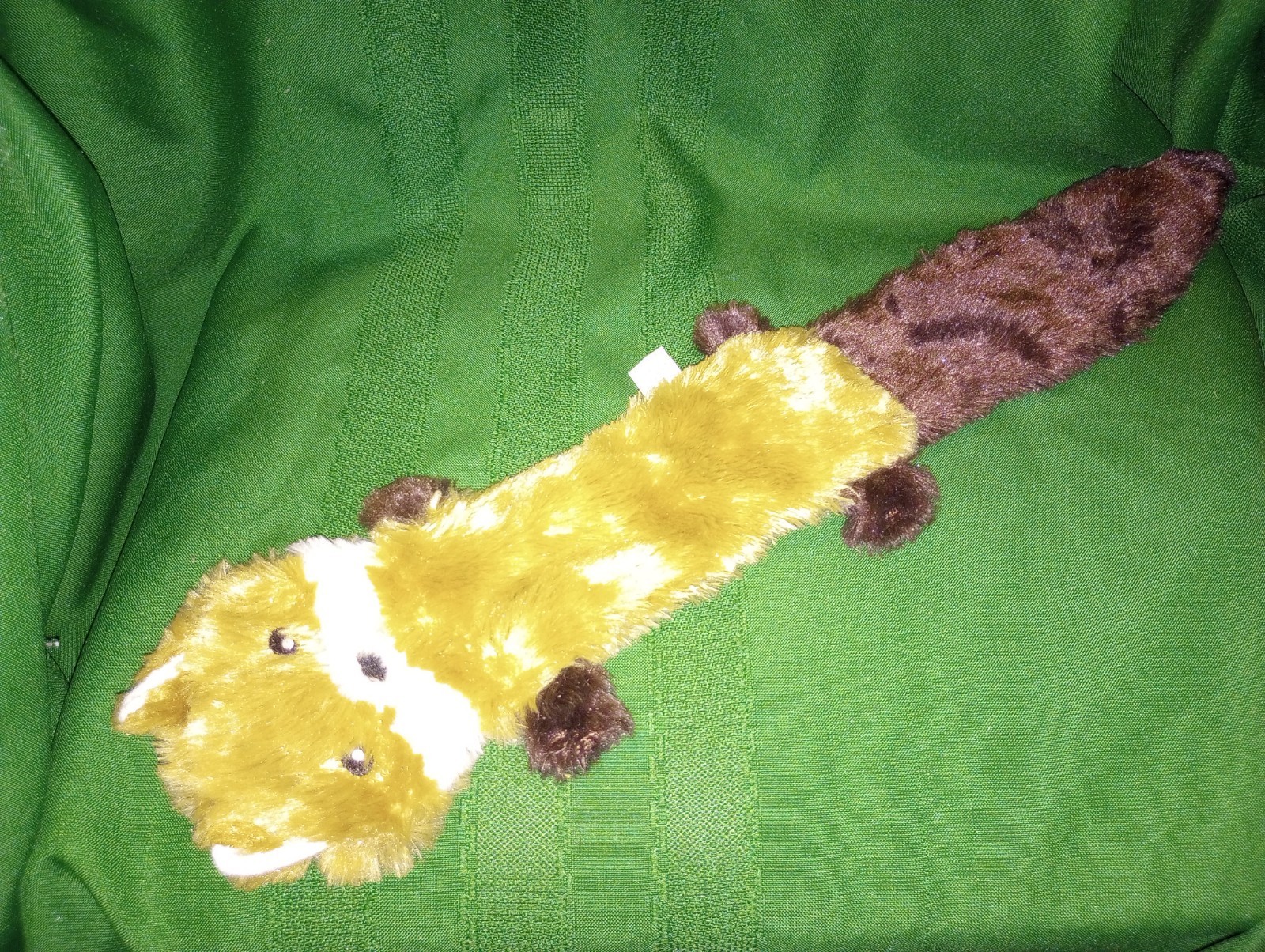 ZIPPY PAWS Squeaky Toy ANIMAL No Stuffing DOG 18" Long BROWN & TAN 
