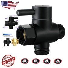 Brass Shower Diverter 3-Way Matte Black Universal Valve Replacement