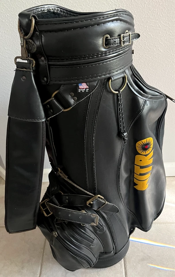 Bolso NITRO Senior Series Pro Golf Tour 6 Vías Cuero Negro Cubierta de Lluvia Don Michael Foto 4 de 4