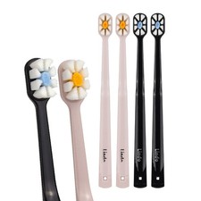 Lindo Polishing Toothbrush - for 1 Count Pack of 4 , Original Black, Beige