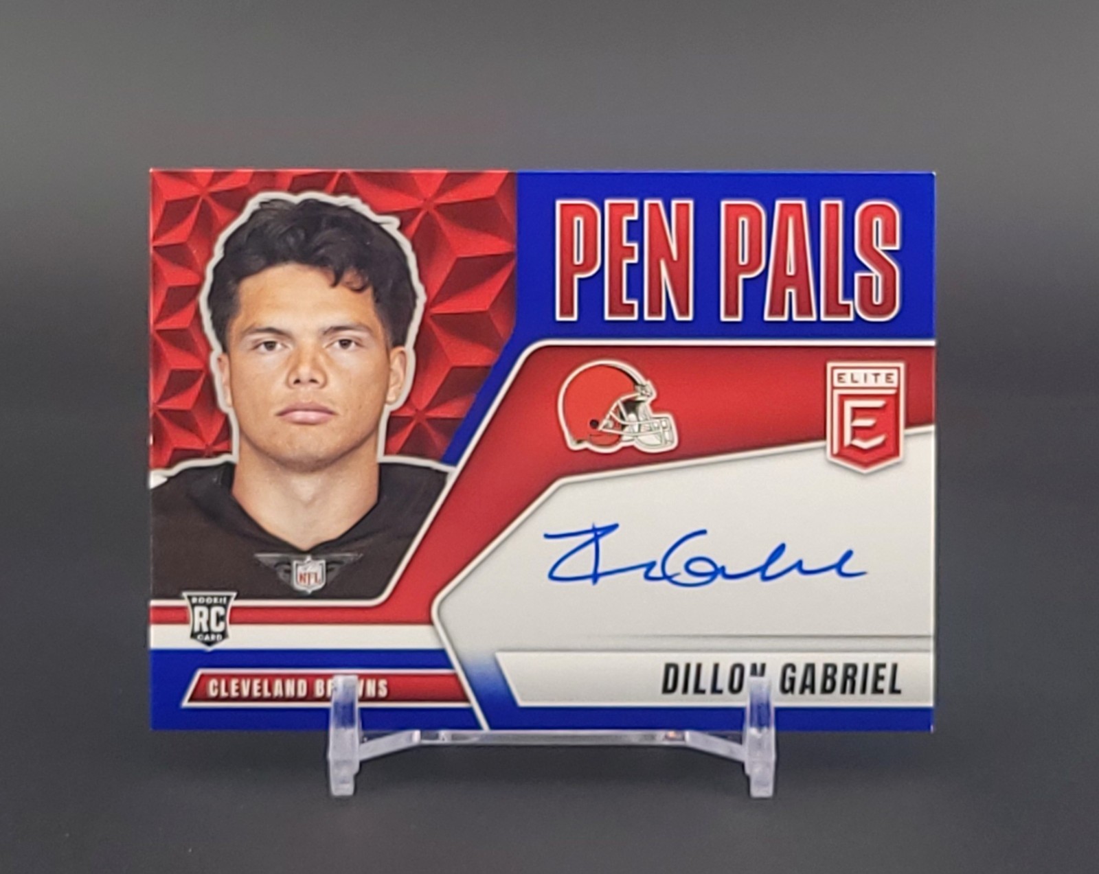 2025 Panini Donruss Elite Pen Pals Dillon Gabriel Rookie Auto Blue Ink (AU, RC)