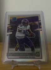 2020 Panini Donruss Optic JUSTIN JEFFERSON RATED ROOKIE HOLO PRIZM CARD. rookie card picture