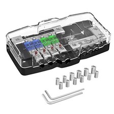 Fused Power Distribution Block Car Audio 4 Way MIDI Mini-ANL Fuse Block 12V