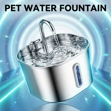 Cat Water Fountain 74.4oz/2.2L Stainless Steel Automatic Dog Water Feeder Square