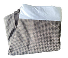 Cuddledown Black+Brown Houndsooth Check Bed Skirt  18" Drop 100% Cotton Portugal