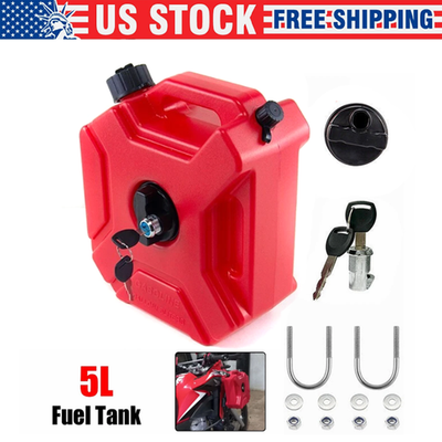 #ad 1.3 Gal Portable Gas Fuel Tank Petrol Storage Can For ATV UTV Motorcycle Car 5L $30.98