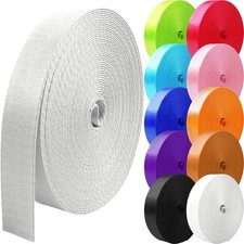 Nylon Webbing 1 1.5 2 Inch Wide Strap Belt Backpack Material White 10 25 50 Yard