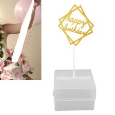 Doanas-4-Birthday Money Box 20 Transparent Bags Happy Birthday Cake Topper Money