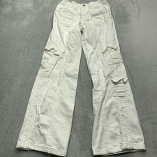 BDG Urban Outfitters Y2K Cargo Pants Womens XS White Stretch Outdoor Wide Leg
