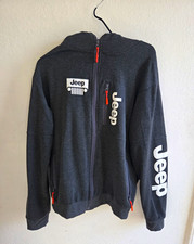 Jeep Charcoal Gray Full-zip Hooded Sweatshirt - Mens Jacket Logo Accents Jeep Charcoal Gray Full-zip Hooded Sweatshirt - Mens Jacket Logo Accents
