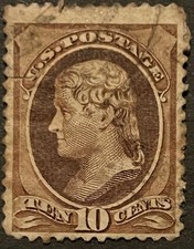US Stamp 1870 Thomas Jefferson 10 Cents