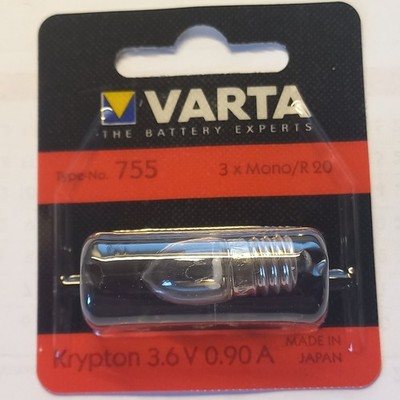 Krypton Glühlampe - E10 3,6V 0.90A - Varta Typ 755 - Vintage Taschenlampen Birne