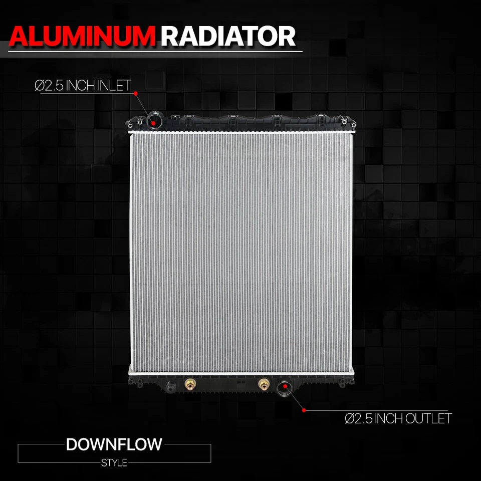 [2 filas] Radiador de núcleo de aluminio estilo OE para 07-14 Volvo VAH VHD Mack CHU GU8 GU7 Foto 2 de 4