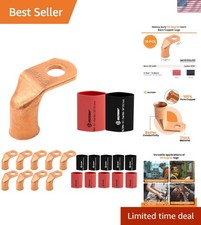 Battery Lugs Ring Terminals Heavy Duty Copper Connectors Kit 10pcs