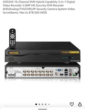 OOSSXX DVR 16-Channel Hybrid Capability 5-in-1 Digital Video Recorder 5.0MP HD