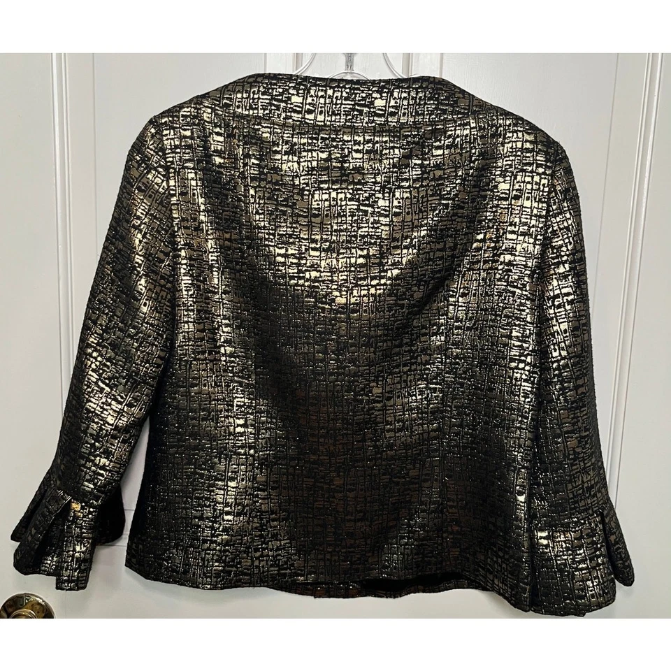 Chaqueta de noche Victor Costa dorada/negra talla 6 Foto 4 de 4