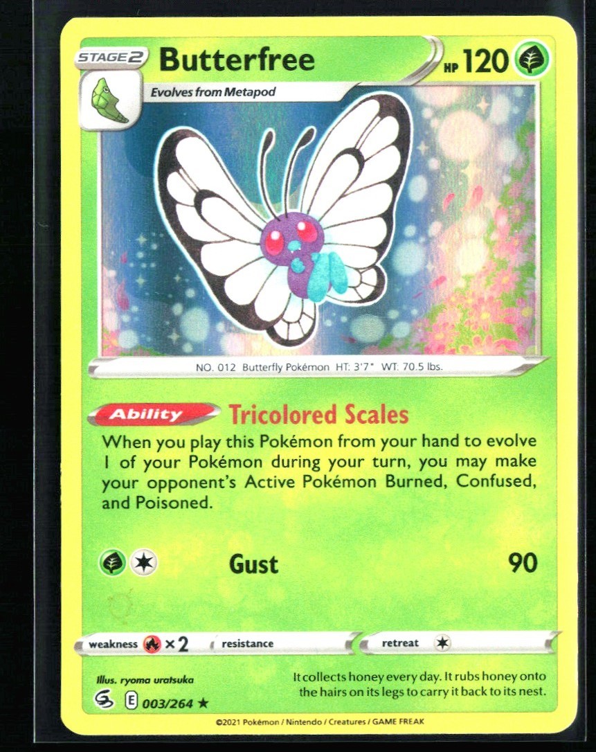 2021 Sword & Shield - Fusion Strike Butterfree #3 Holo Rare Pokemon Card