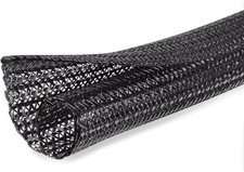 10ft - 1/2 inch Cord Protector Cable Sleeve Split Wire 1/2"-10ft, Black