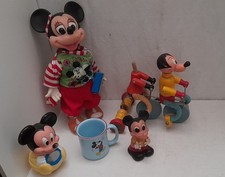 Lot Ancien jouet mickey Mickey Walt Disney culbuto Roulette 