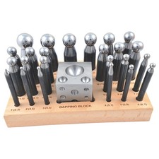 24 PIECE DAPPING-DOMING-FORMING BLOCK  PUNCH SET 8606-3406 