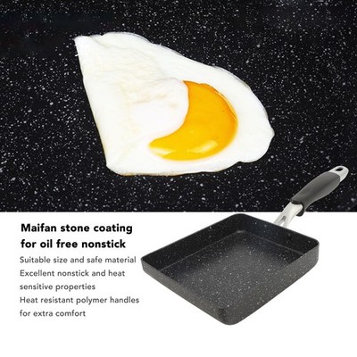 Japanische Omelette Pan Rectangle Egg Frying Pan Edelstahl Schnelle