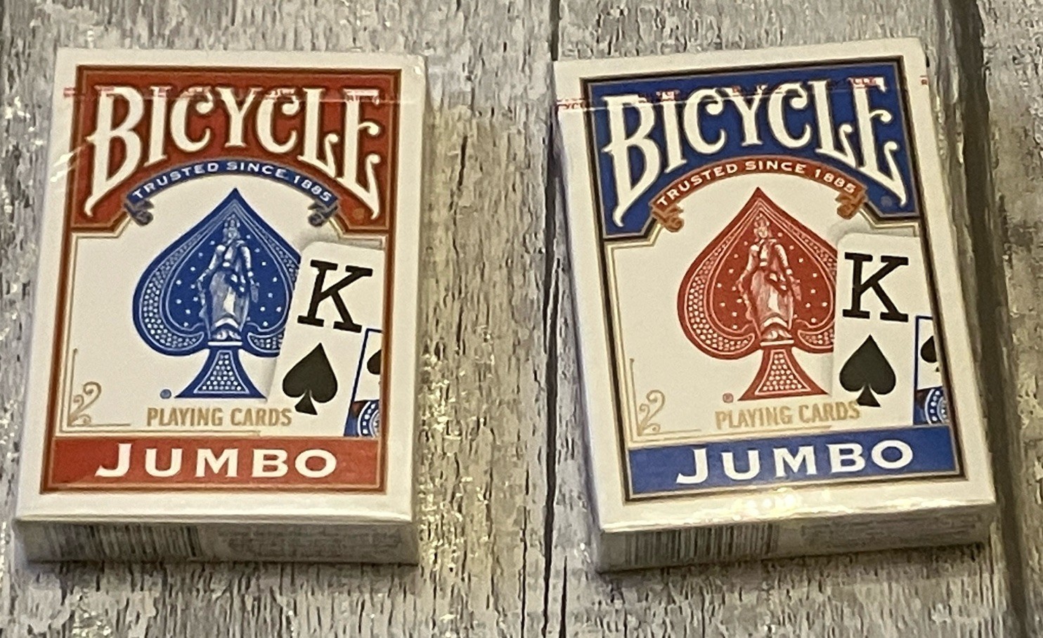 Bicycle Jumbo Playing Cards, 2 Decks, Red & Blue