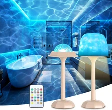 Waterproof Shower Lamp, Night light with 16 Color Ocean Wave Projector Light