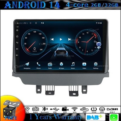9''Android 14 Autoradio Carplay GPS SATNavi DAB BT DVR For Mazda 2 CX-3 2014-2021