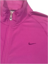 NIKE Women's M Dri-Fit Swoosh Polyester Jacket Zip Lightweight Pinkish Purple