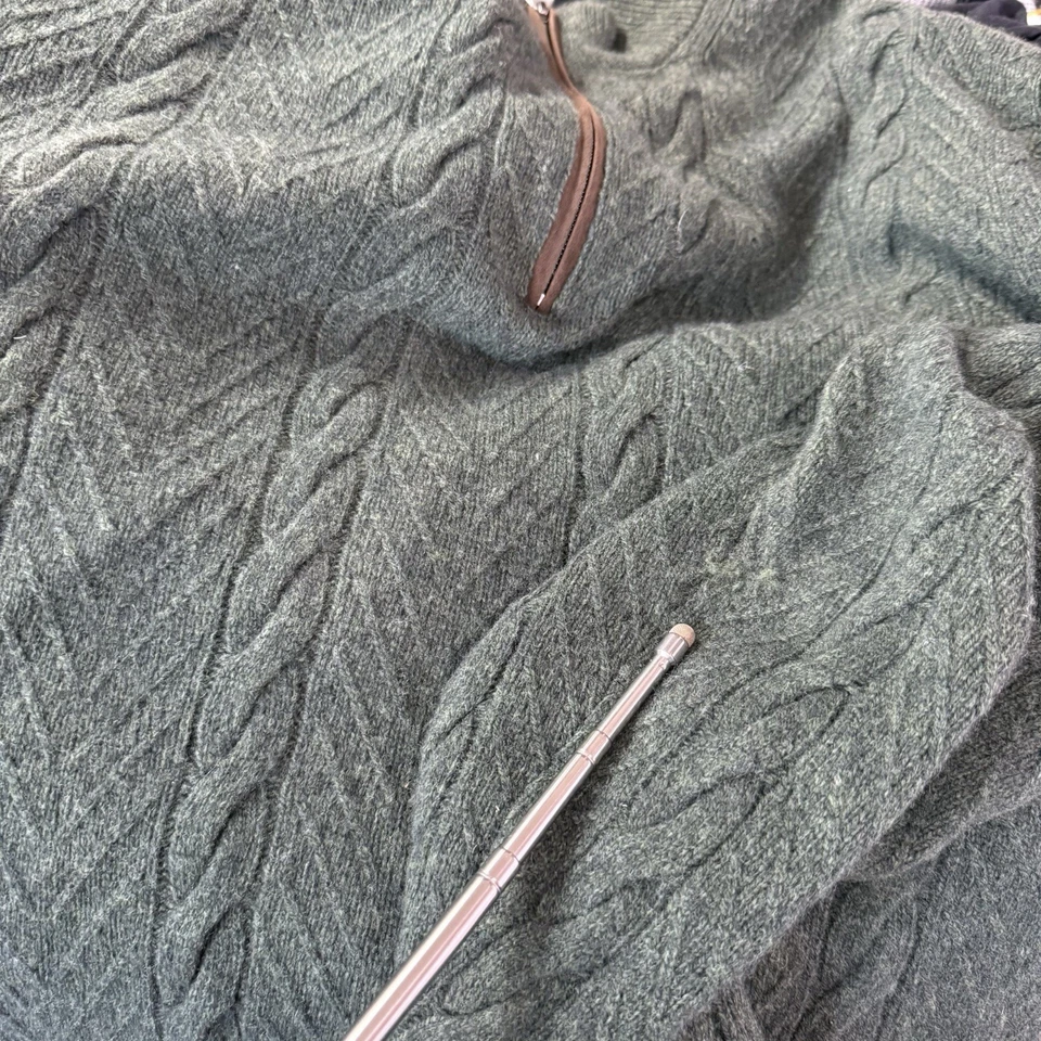 Suéter Jos A Bank Reserve Para Hombre XL Verde 1/4 Cremallera Mezcla Lana Ajuste Tradicional Nuevo Foto 4 de 4