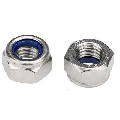 5Pcs M10 SelfLock Nylon Inserted Hex Lock Nuts 304 Stainless Steel M101.5 Sel...