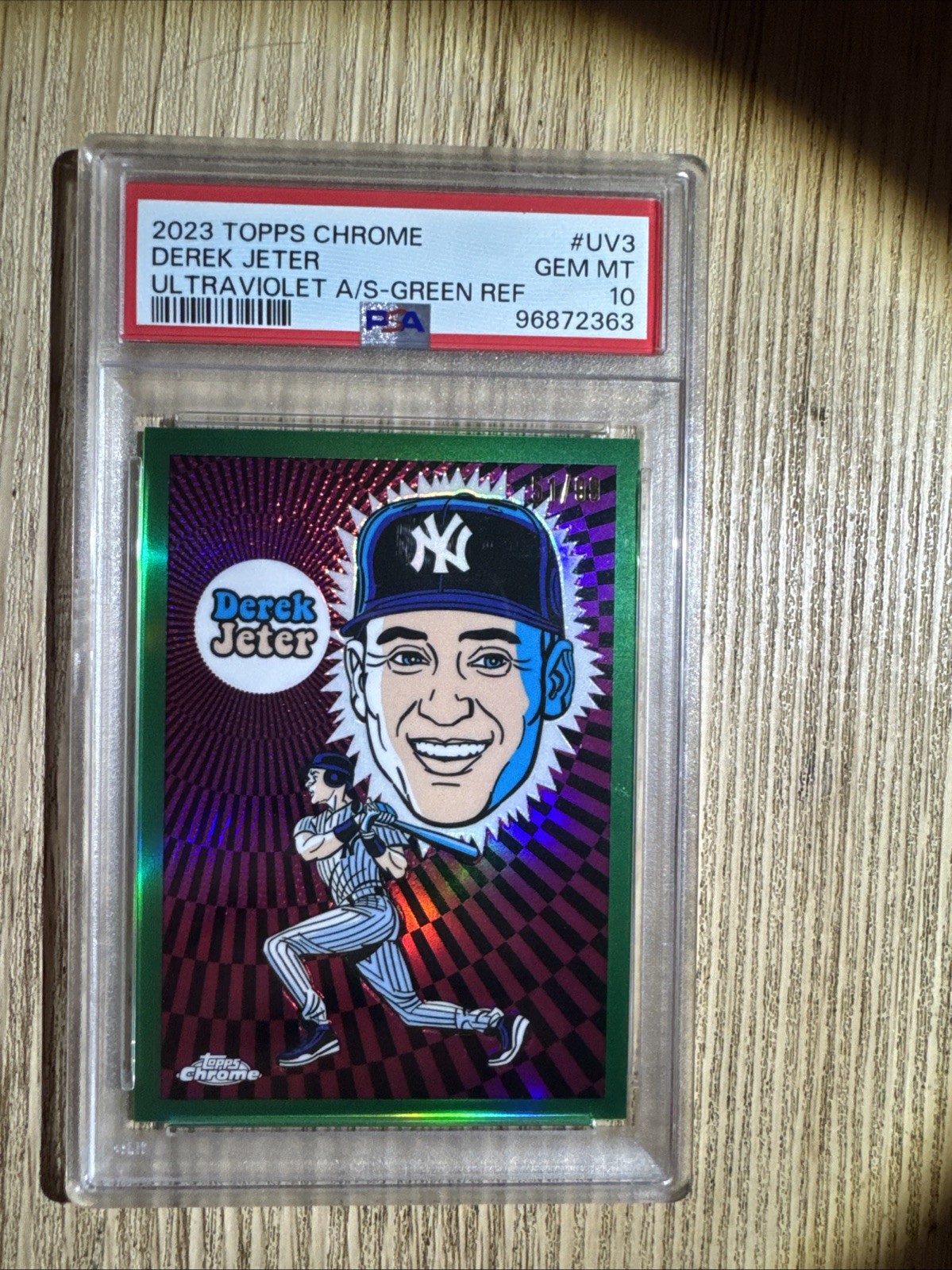 2023 Topps Chrome - Ultraviolet All-Stars Derek Jeter #UV-3 Green Refractor /99