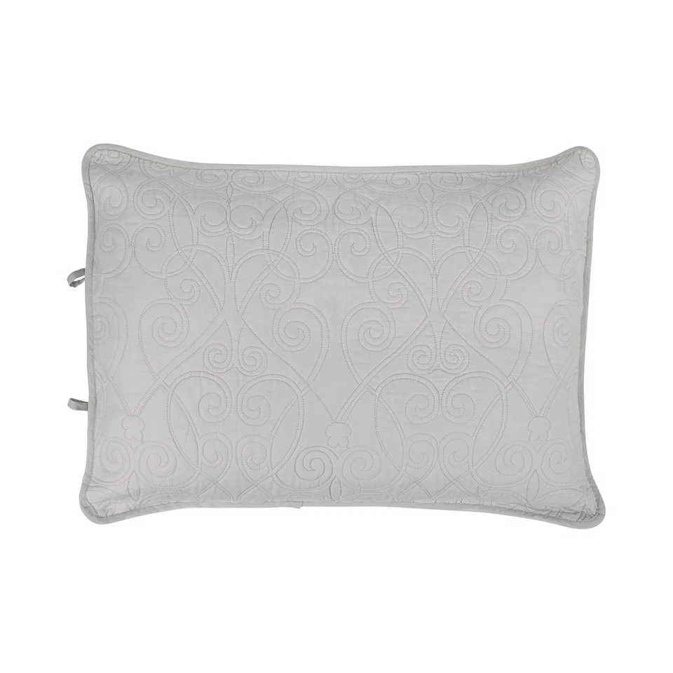 Kitchen Queen Soft Grey Cotton Bedding Set 3 Piece Quilt and Shams - Image 4 of 4