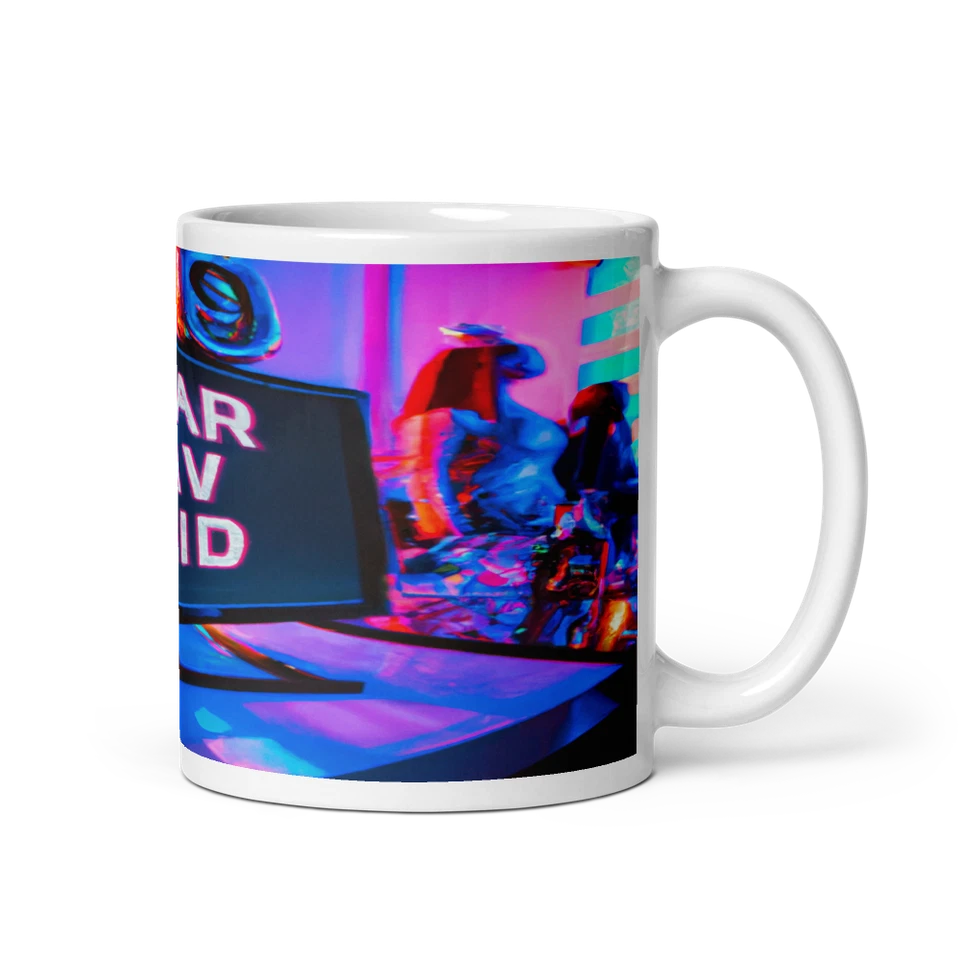 Futuristic New Year's Eve Neon Lights 11oz Mug - Image 2 of 3