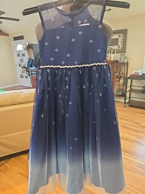 RARE EDITIONS Girl Navy Dress Graduation Wedding Dance Size