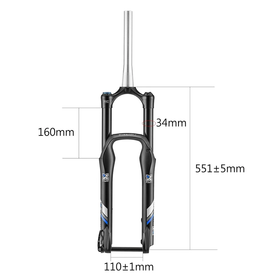 Horquilla MTB XFusion Sweep Boost RC, 27,5", 15x110 mm Boost, envío gratuito 160 mm Foto 4 de 4